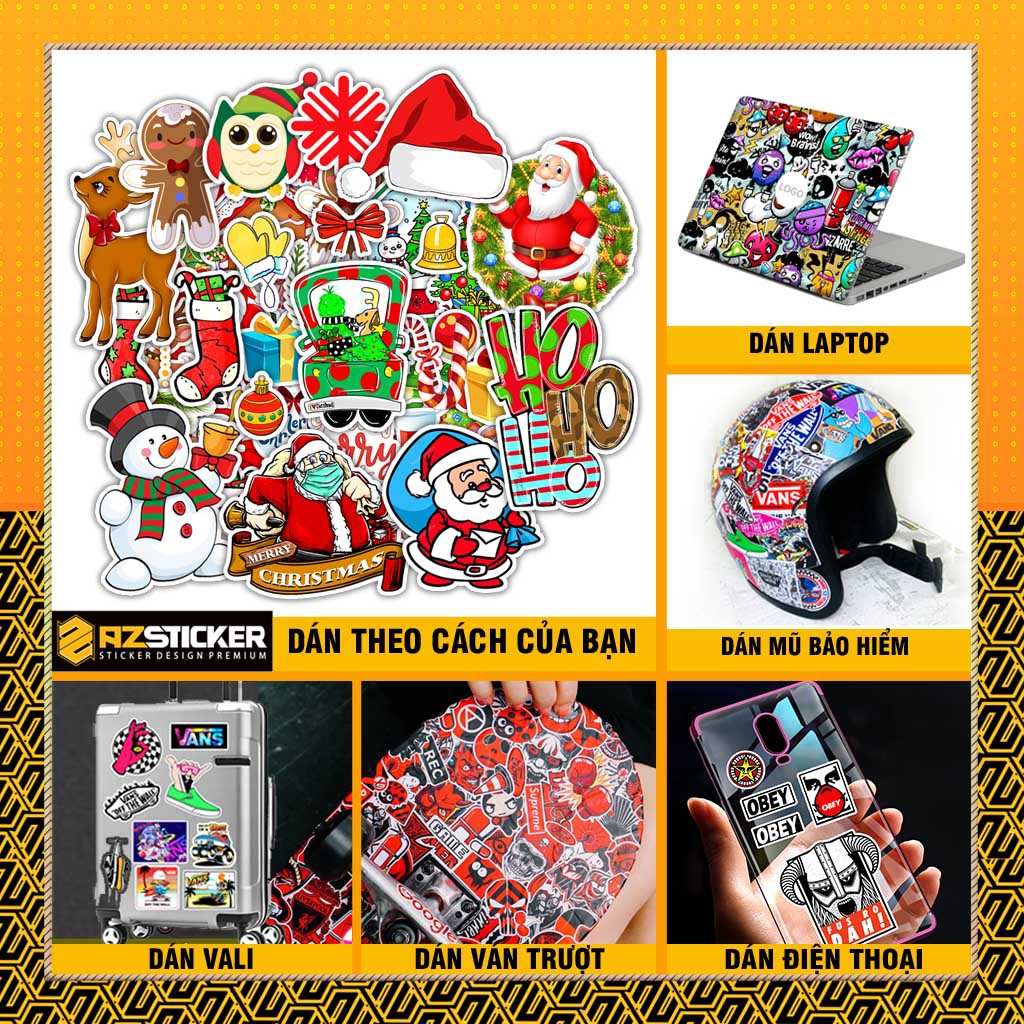 Bộ Hình Dán Nón Bảo Hiểm, Dán Laptop , Dán Điện Thoại , Tem Dán Xe Máy ... | Sticker Chủ Đề Noel