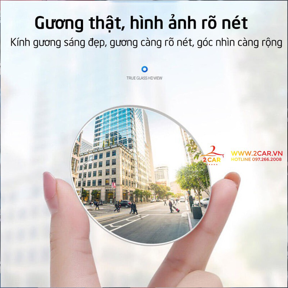 Gương cầu lồi xóa điểm mù xe ô tô, gương cầu lồi gắn kính chiếu hậu oto