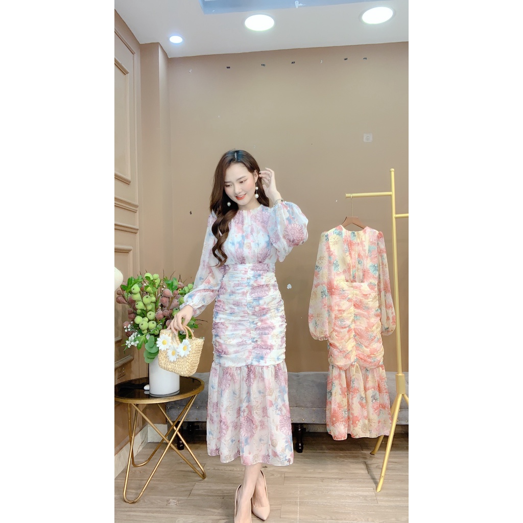Váy hoa thân rút nhún - 8975