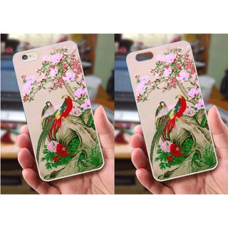 Ốp lưng iPhone 6 Plus / 6S Plus (dẻo viền trắng trong) - Hình Chim Công, Cá Chép, Cò