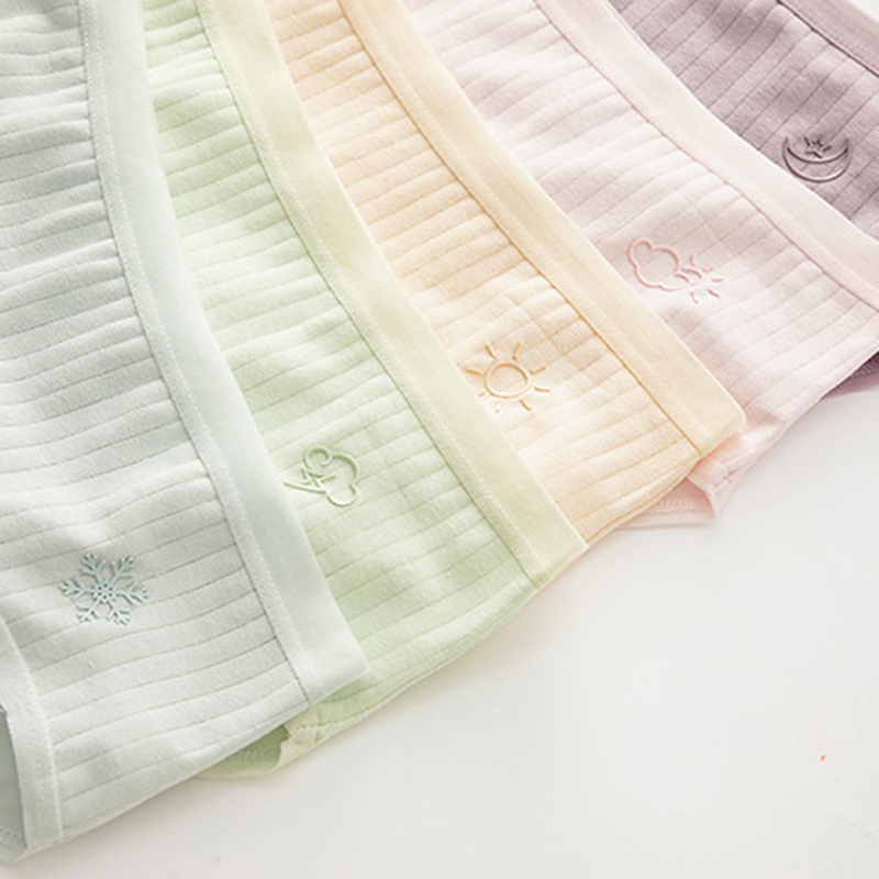 Quần Lót Lưng Vừa Thoáng Khí Màu Sắc Đơn Giản Cho Nữ