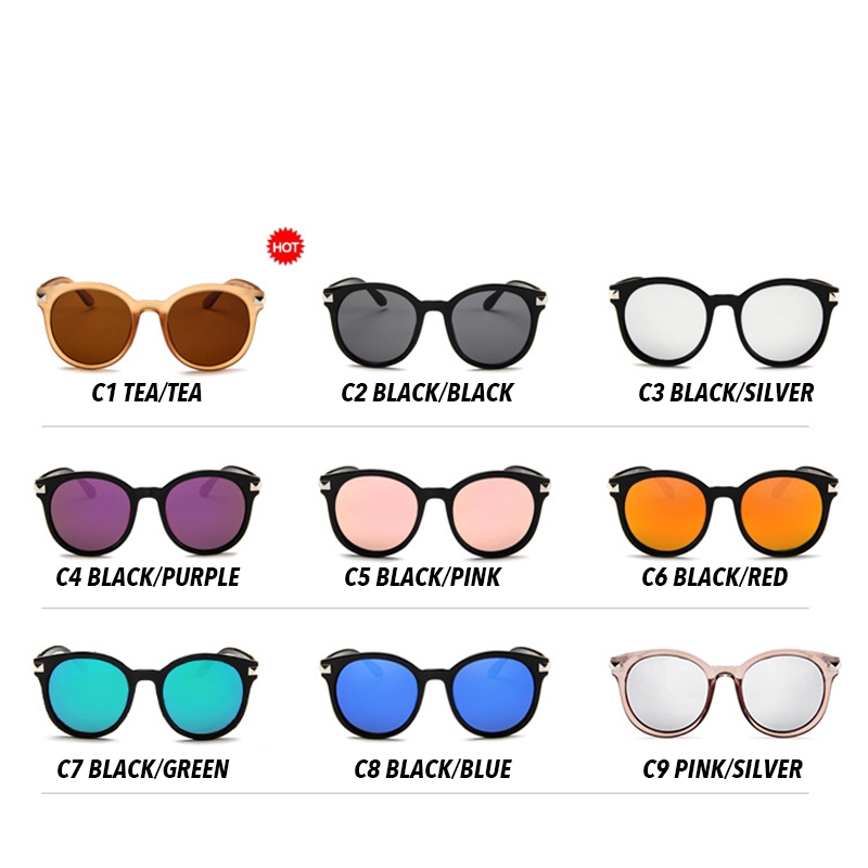 Kính mát thời trang Hàn Quốc gọng tròn màu kẹo cho nữ