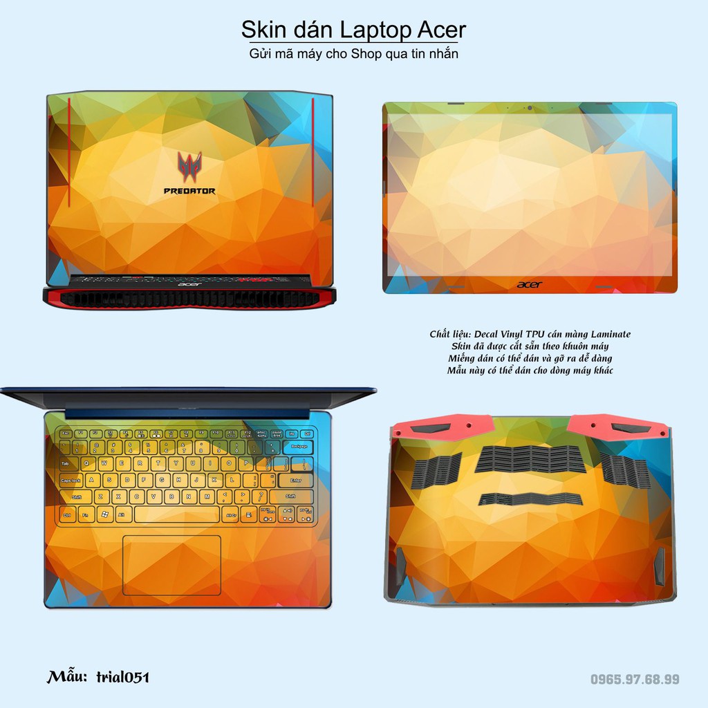 Skin dán Laptop Acer in hình Đa giác _nhiều mẫu 9 (inbox mã máy cho Shop)