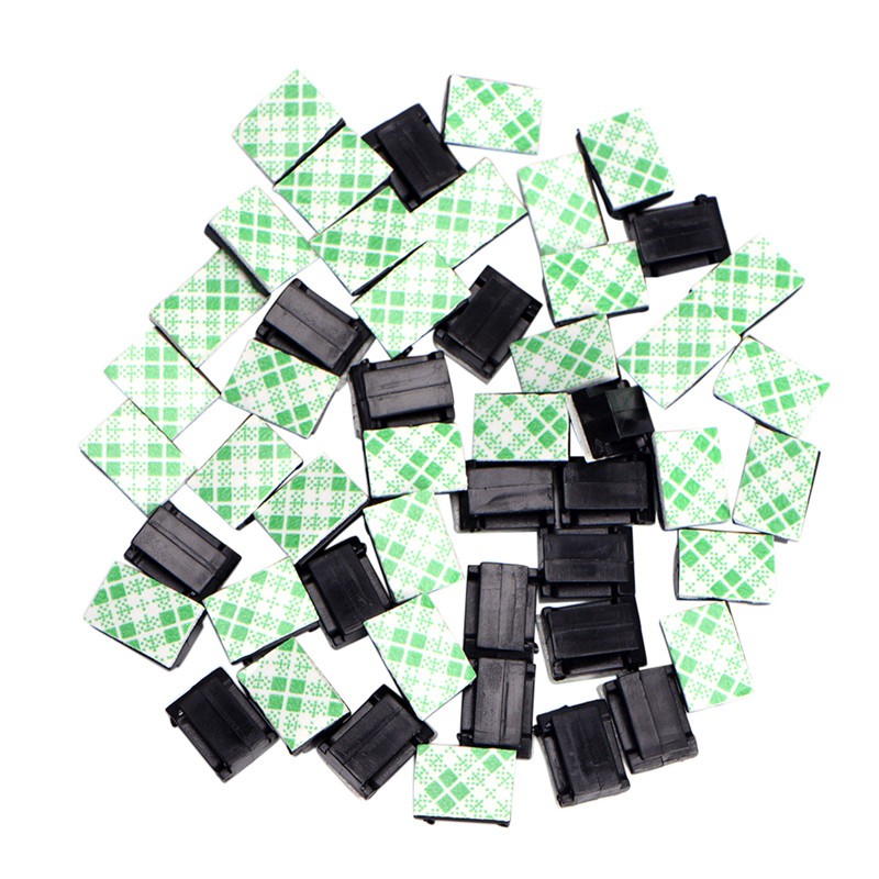 50 Kẹp Giữ Dây Cáp Màu Đen Hình Chữ Nhật Tự Dính | BigBuy360 - bigbuy360.vn