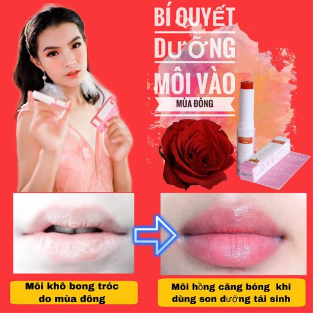 Son dưỡng môi tinh chất dầu gấc 100% thiên nhiên An toàn cho mẹ bầu và trẻ em