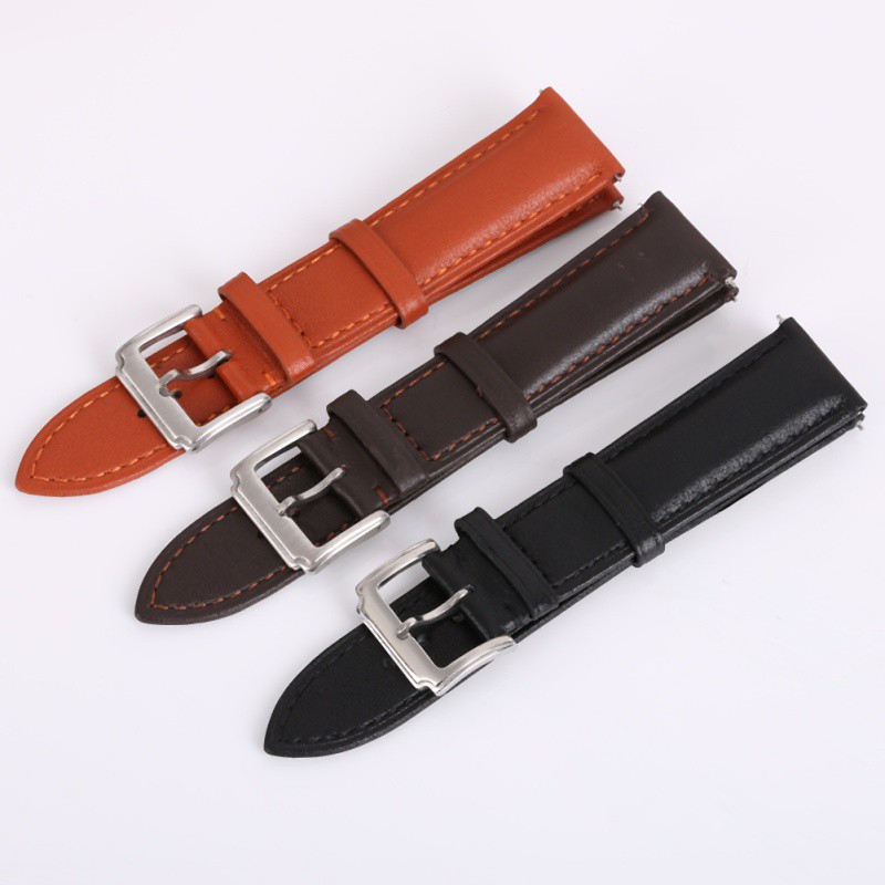 18 20 22 24mm Genuine Leather Vintage Wrist Watch Band Strap