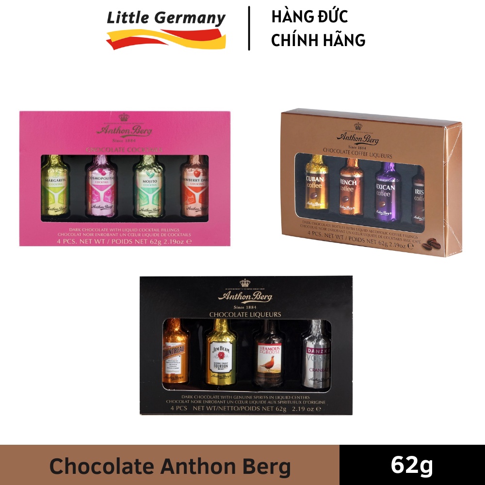 Socola cocktail Anthon Berg thượng hạng - Bản mini 4 chai - Hàng nhập Đức