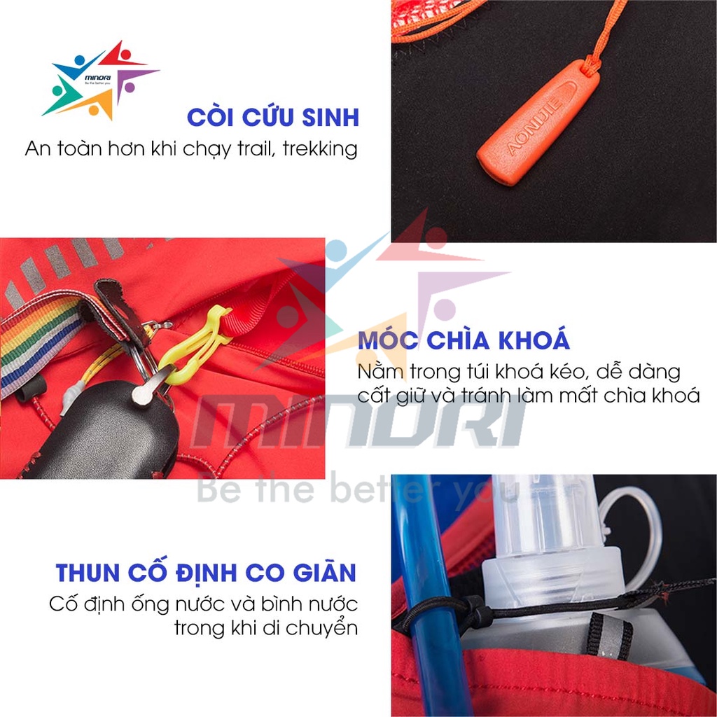 Balo Vest Nước Chạy Bộ Chạy Trail Aonijie C962 - Siêu Thoáng Khí Nhỏ Gọn Nhiều Ngăn Chứa Đồ