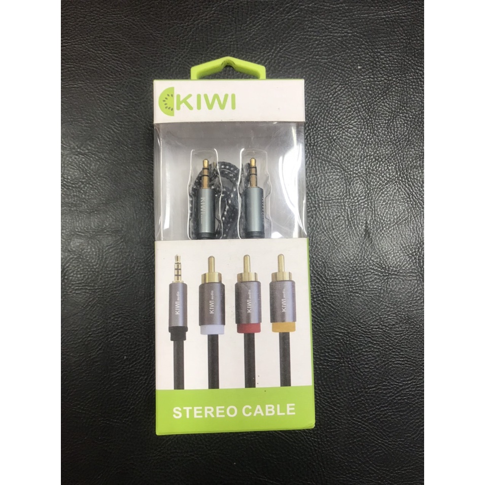 Cáp Kiwi 3.5mm ra 3.5mm. Dây AUX truyền tín hiệu âm thanh hai đầu 3.5mm dài 1,5m. Dây AV KIWI 3.5 to 3.5