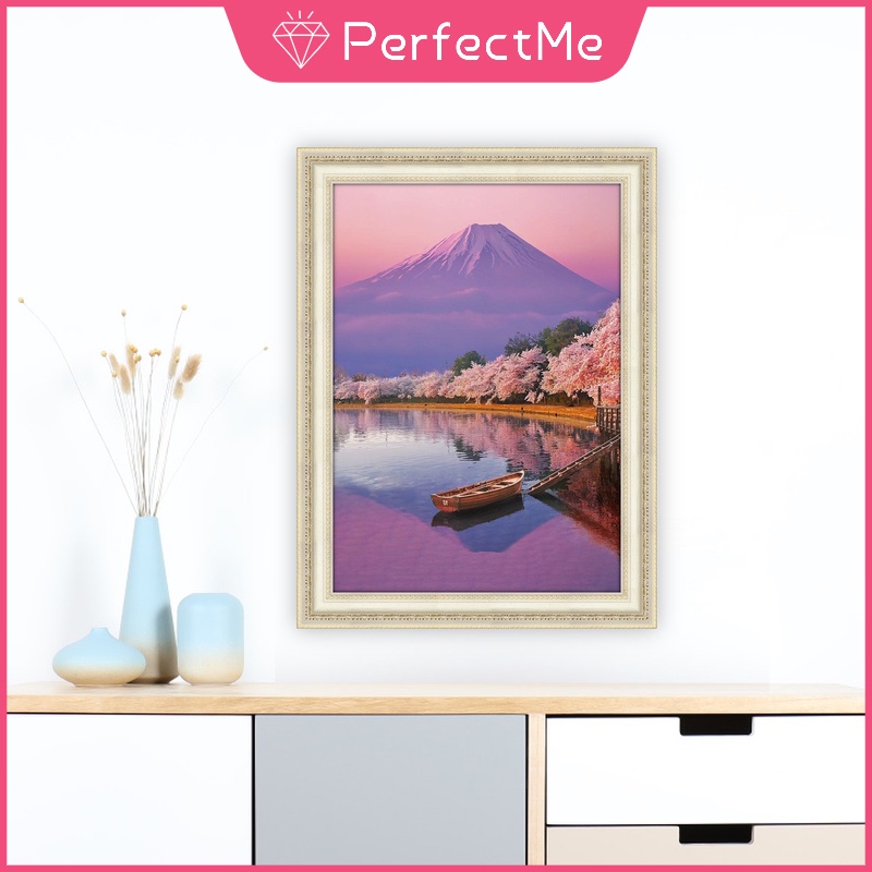 Bộ tranh đính đá 5D họa tiết hoa anh đào độc đáo kích thước 30x40 DIY dùng trang trí nhà cửa