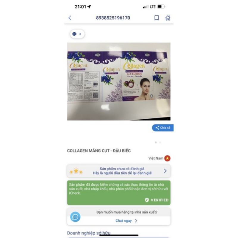0[CHÍNH HÃNG] Collagen Măng cụt Đậu biếc Zenpali nguyên hộp 30 gói