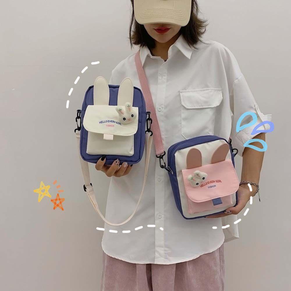 Túi Đeo Chéo Mini Đựng Điện Thoại Họa Tiết Thỏ Dễ Thương