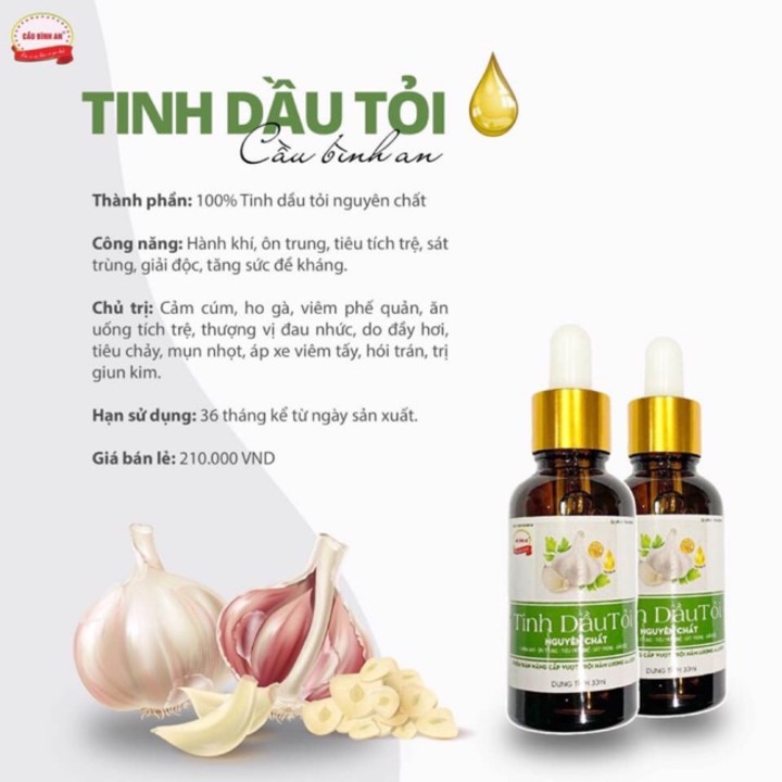 Tinh dầu tỏi nguyên chất Cầu Bình An (30ml) Chính hãng