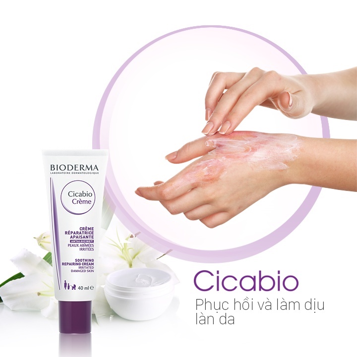 Kem dưỡng phục hồi da Bioderma Cica Cicabio Creme 40ml - Tím - Pháp