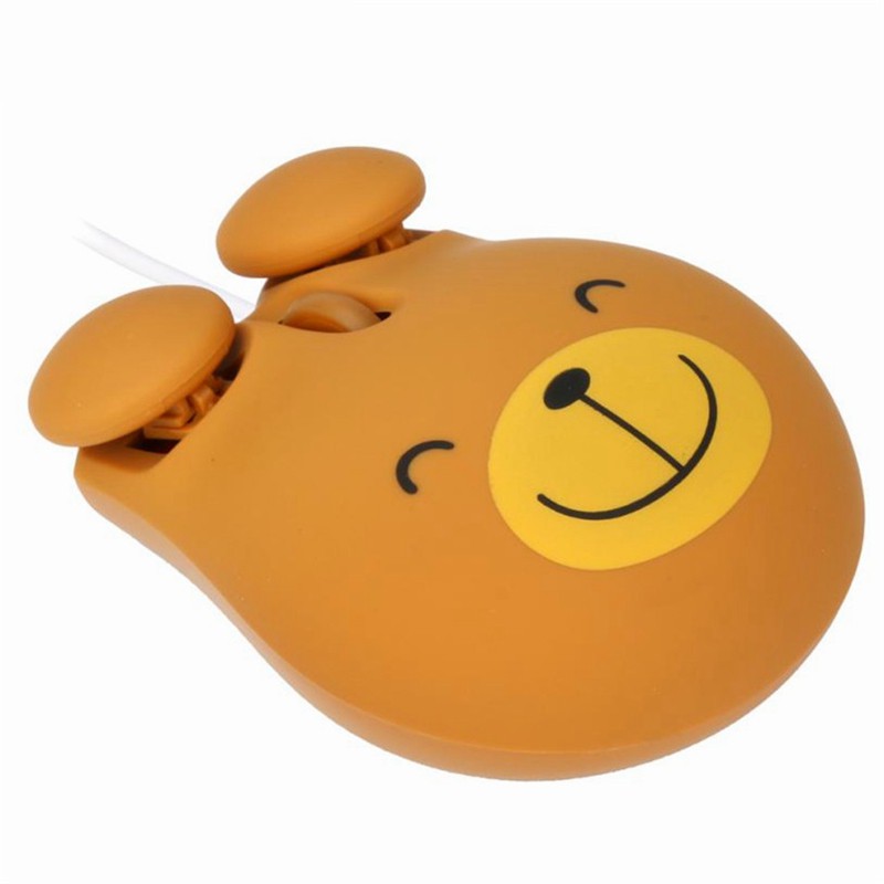 Chuột máy tính 1000 Dpi có dây làm từ nhựa hình gấu con