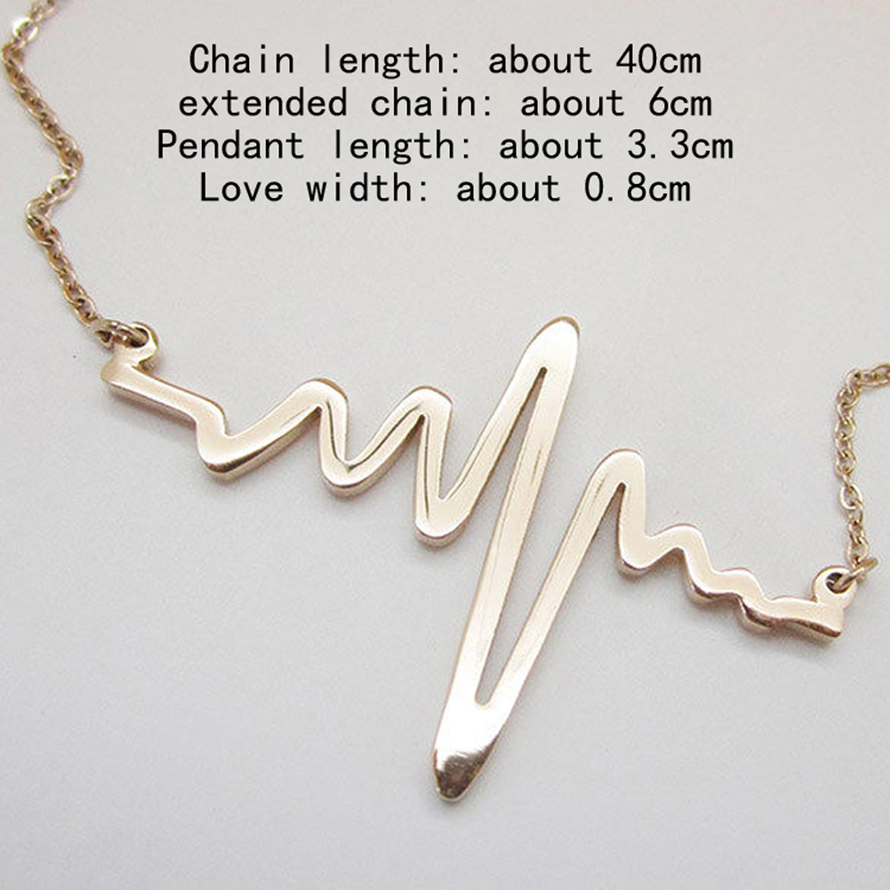 flowersqueen Dây Chuyền Mặt Hình Nhịp Tim Đơn Giản Phong Cách Hàn Quốc