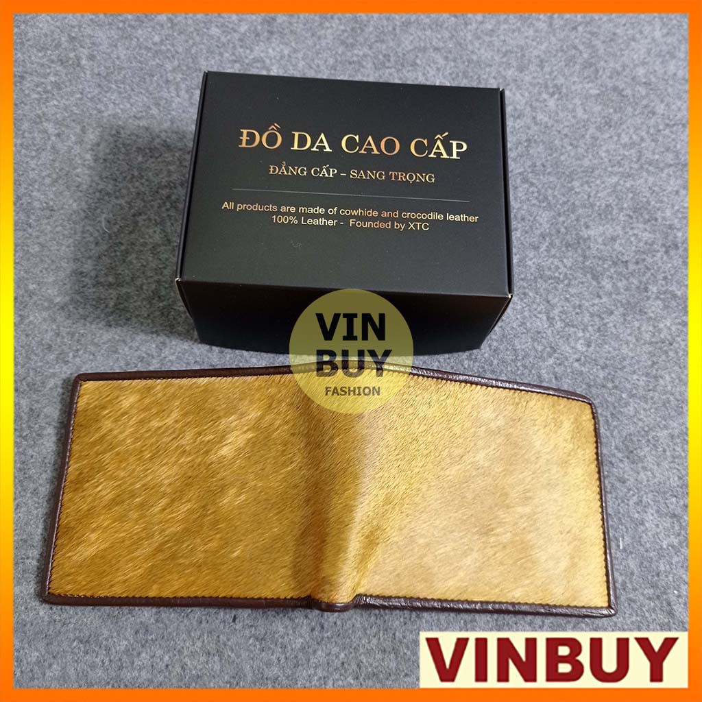 [Hàng hiếm - mua làm quà chất] Ví da bò nguyên lông DABOITALY bảo hành da trọn đời