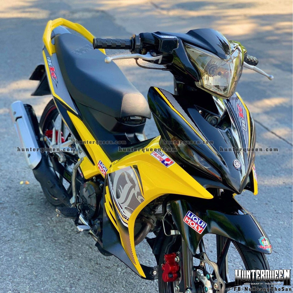 Tem rời dán xe Ex135 LC vàng đen. Bộ tem dán trang trí xe máy bền đẹp
