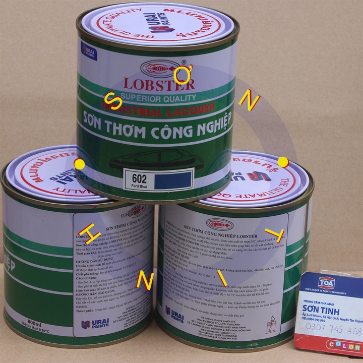 Sơn thơm công nghiệp Lobster màu xanh dương Ford 602 800ml