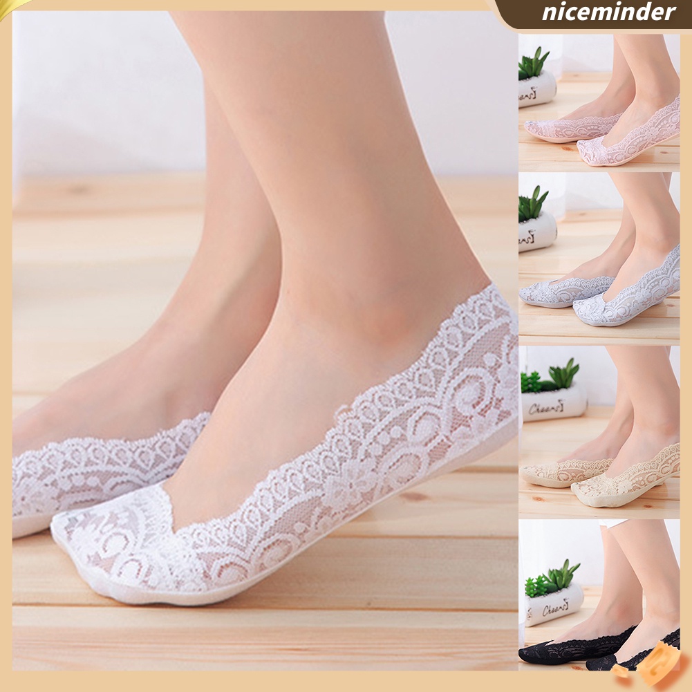Đôi vớ ren dưới mắt cá chân chống trượt thời trang dành cho nữ