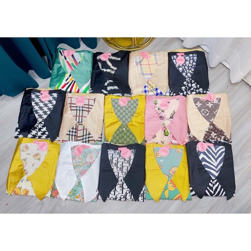 ❤️‍🔥HOT❤️‍🔥 Pijama lụa mango thiết kế cổ nhọn nhiều hoạ tiết xinh xắn chất loại 1 mềm mại thoáng mát
