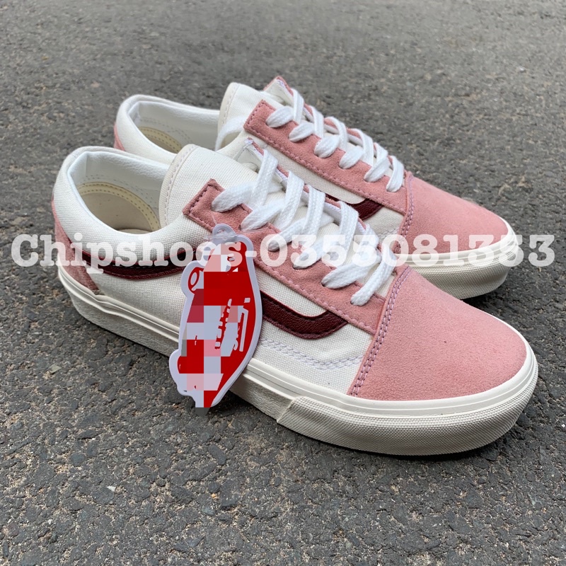Giày 𝗩𝗮𝗻𝘀 Vault Old Skool Nam Nữ Trắng Hồng Full Bill Box, Giày Thể Thao Nam Nữ Vans Vault Old Skoll Hồng Hàng 11