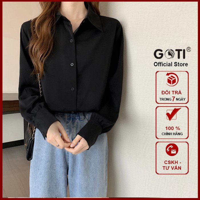 GOTI 43-67KG - Áo Sơ Mi Nữ Công Sở Bigsize Dạng Áo Kiểu Nữ Hàn Quốc Cổ Đức Tay Dài - THỜI TRANG NỮ CÔNG SỞ - 3A31