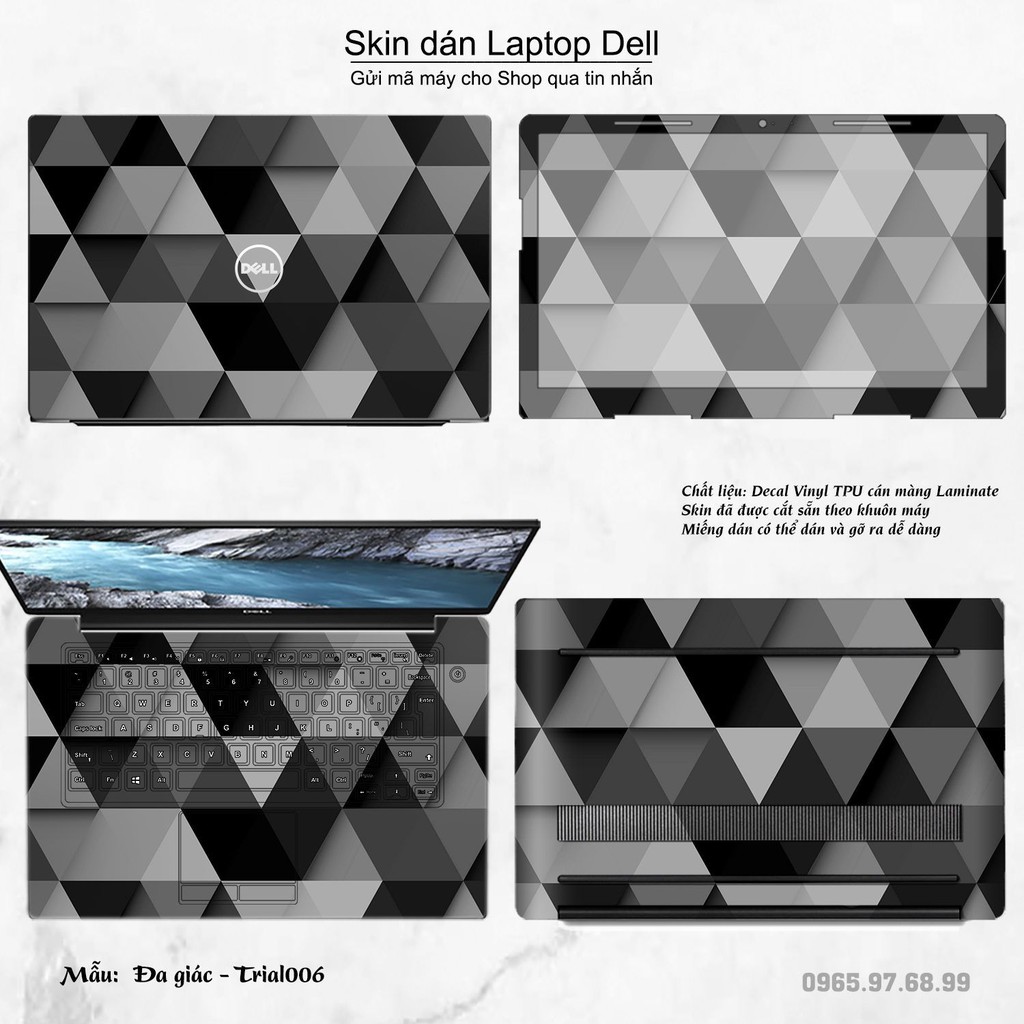 Skin dán Laptop Dell in hình Đa giác (inbox mã máy cho Shop)