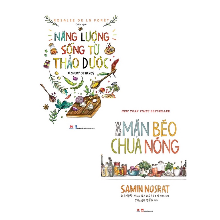 Sách - Combo 2 Cuốn: Năng Lượng Sống Từ Thảo Dược + Mặn Béo Chua Nóng - Huy Hoàng