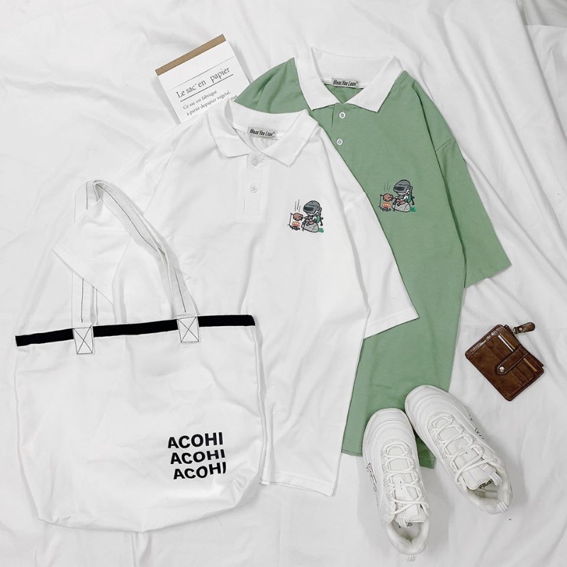 Áo Cổ Trụ Polo Chất Thun Mềm Sang Xịn Mịn In Hình Độc Lạ Mới Mẻ Phá Cách Phong Cách Hàn Quốc TTQ0312