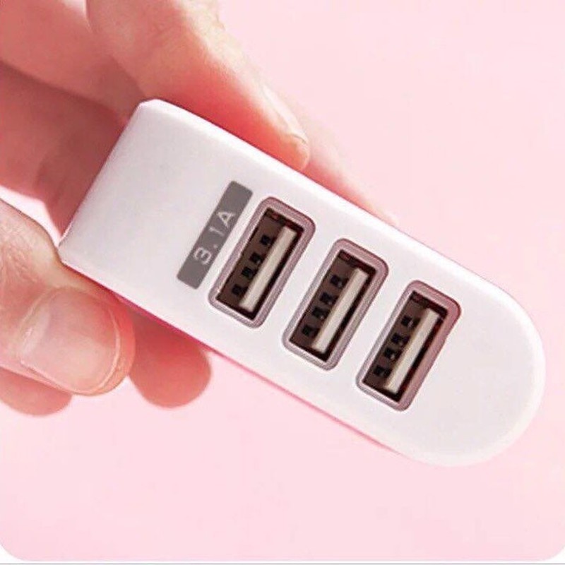Củ sạc 3 cổng USB đi du lịch đa năng cho điện thoại di động