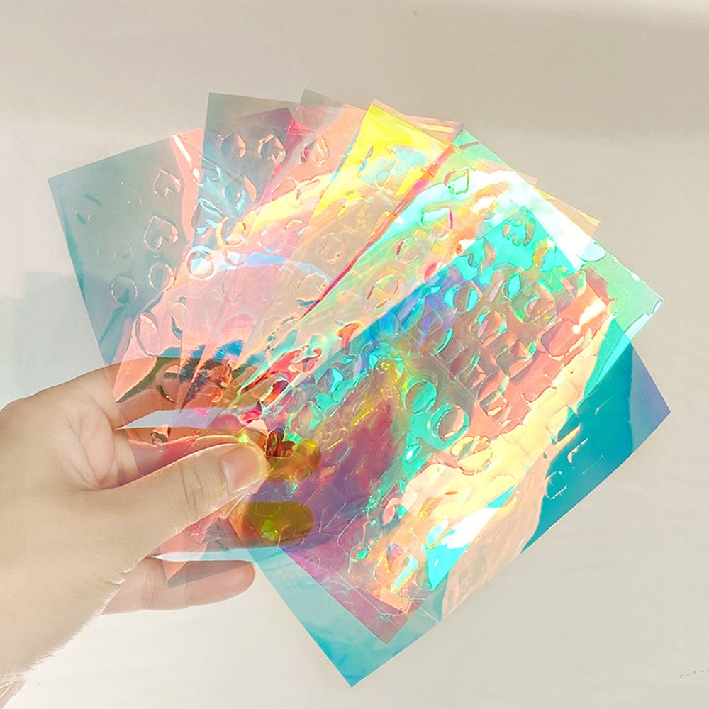 [Hàng mới về] Miếng dán trang trí móng tay màu laze nước đá viên hiệu ứng hào quang màu kẹo tùy chọn hình chữ nhật