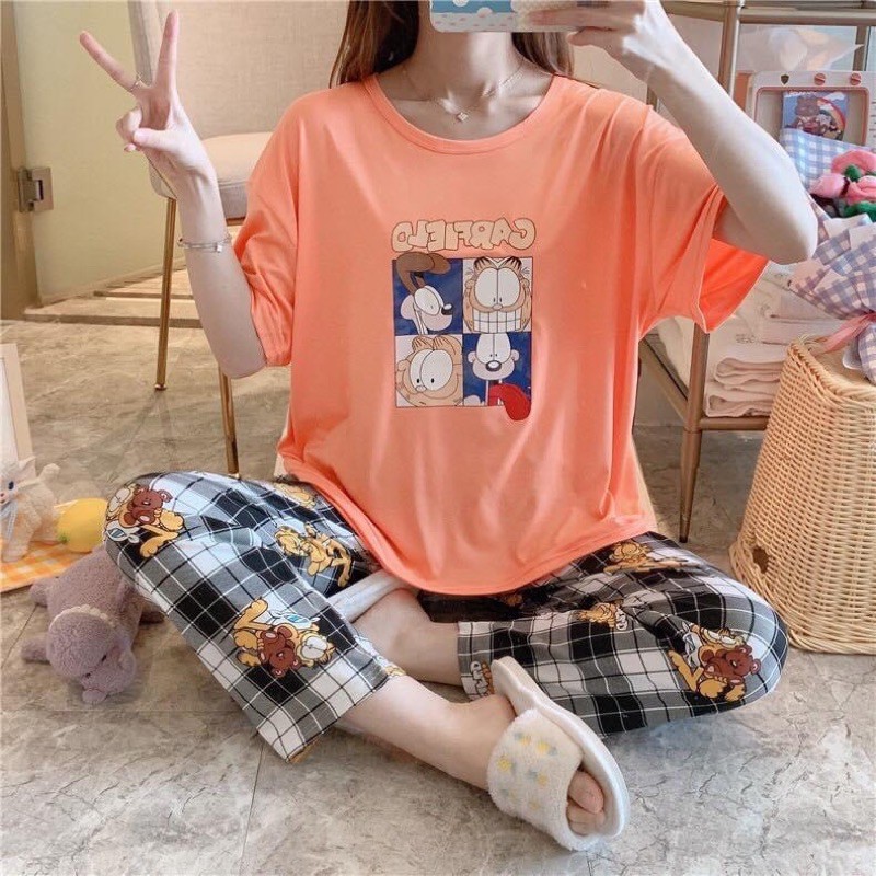 Đồ bộ thun nữ🌸🌸NHỮNG MẪU TAY NGẮN HOT NHẤT🌸🌸  Bộ mặc nhà cotton