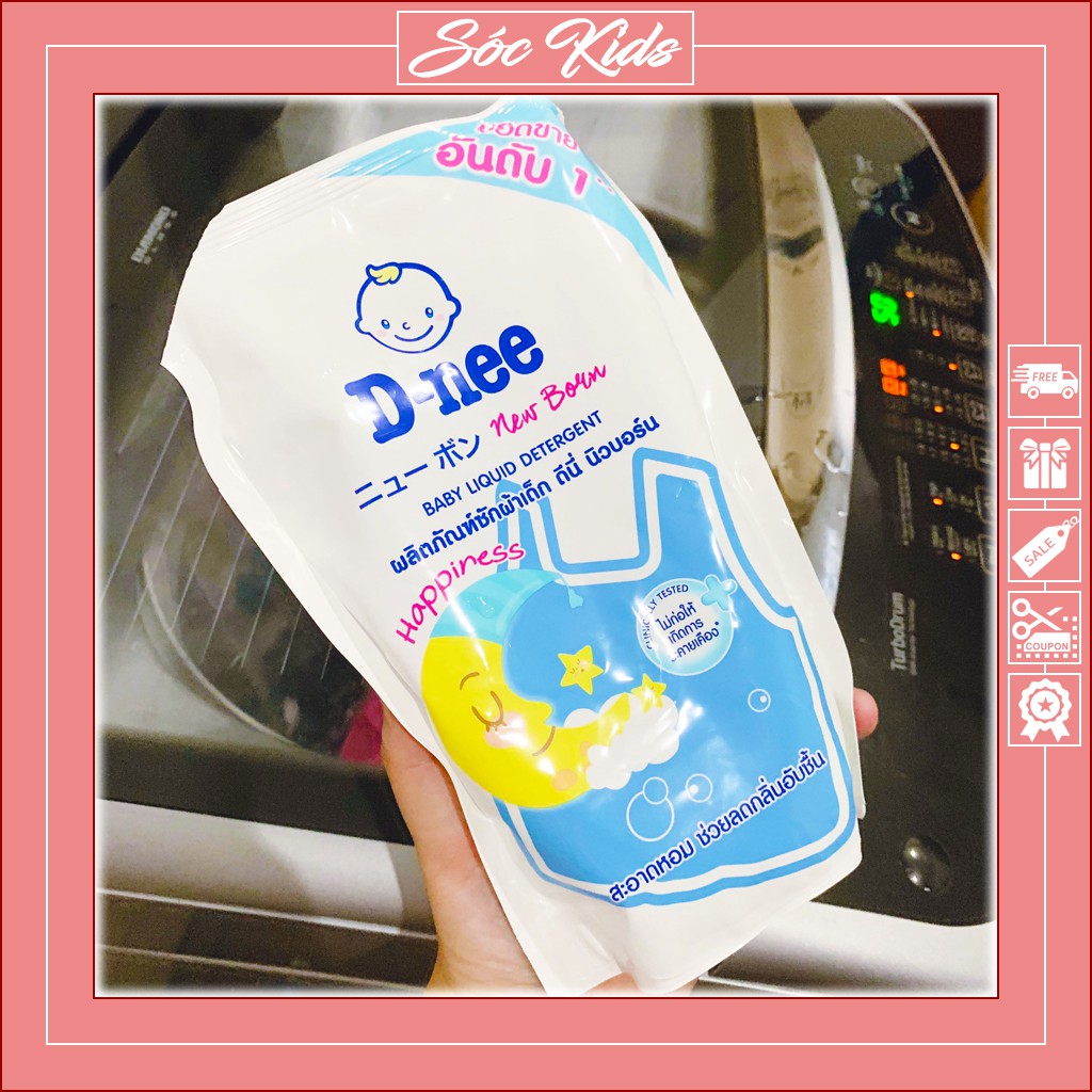 Nước Giặt Dnee Thái Lan 2 Trong 1 Cho Bé - TÚI 600ml | DATE 2023 | SIÊU THƠM | SIÊU TIẾT KIỆM | SÓC KIDS