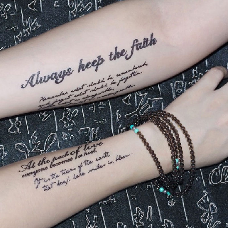 Hình Xăm Dán Chống Thấm Nước Chữ Tiếng Anh Cá Tính