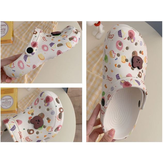 Dép sục nữ Ulzzang kèm sticker gấu - US221 kèm ảnh shop chụp