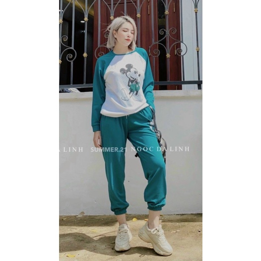 (MẪU MỚI) SÉT BỘ NỈ CHUỘT MIKI NĂNG ĐỘNG CHỐNG NẮNG ĐI CHƠI KHÔNG NGẠI NẮNG NÓNG PU HHP FASHION