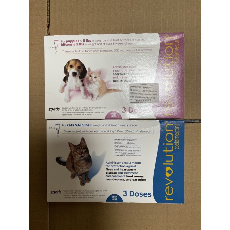 Nhỏ gáy Revolution trị ve rận (có thể dùng cho mèo bầu)