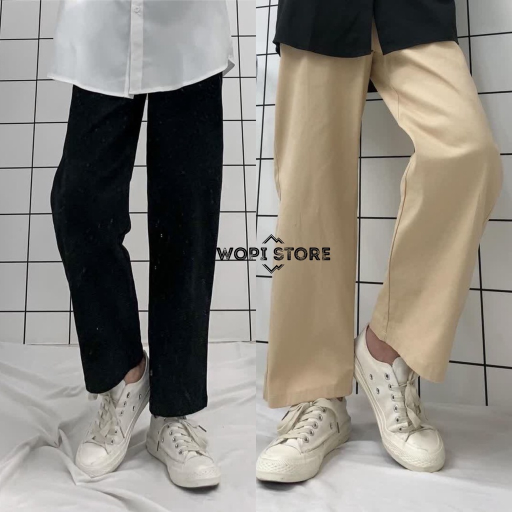 Quần Dài LOSI PANTS Vải Kaki Ống Rộng Xếp Ly Phong Cách Ulzzang Unisex