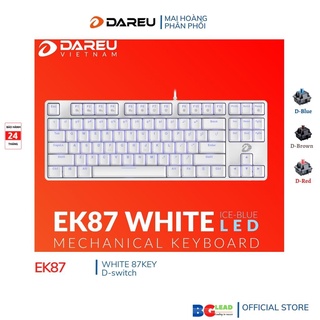 Bàn phím cơ DareU EK87 White Blue switch - Chính hãng| Sản phẩm do Mai Hoàng phân phối và bảo hành
