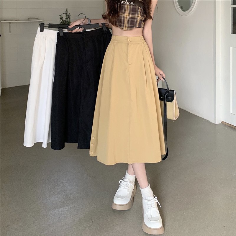 Chân váy dài chữ a dáng dài phong cách ulzzang , Váy chất liệu kaki mềm + lớp lót trong xinh xắn  MS 19