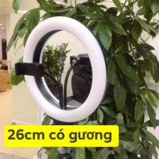 BỘ ĐÈN LIVESTREAM 26CM CÓ GƯƠNG CAO 2M KÈM KẸP ĐT( bh12)