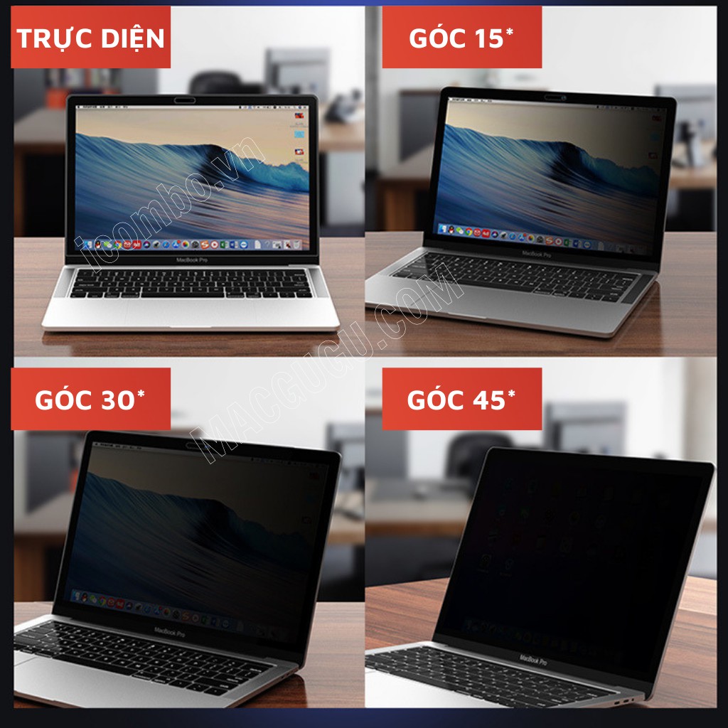 Dán màn hình chống nhìn trộm macbook-dán từ tính không dính keo. Dán màn hình tháo lắp cao cấp