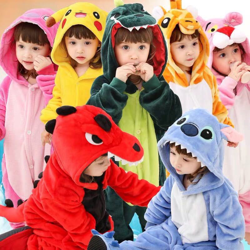 Bộ Đồ Ngủ Áo Liền Quần Hóa Trang Động Vật Đáng Yêu Cho Bé