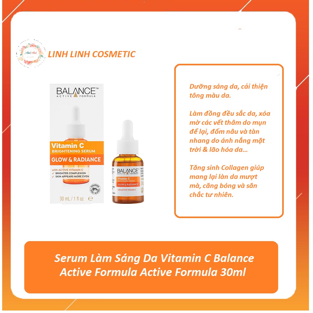 [Tặng kèm mặt nạ] Serum Trắng Da, Mờ Thâm Balance Active Formula Vitamin C Brightening 30ml