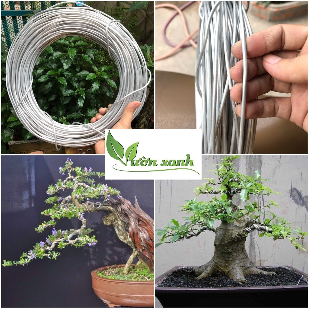 Dây nhôm trần quấn cây cảnh chuyên dùng uốn cây bonsai, cây cảnh 2ly - 3ly - 4ly
