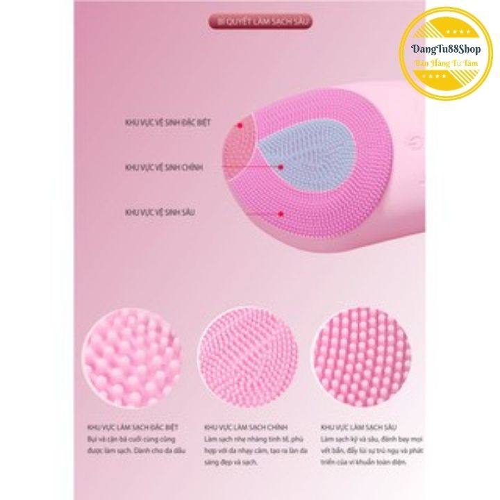 Máy Rửa Mặt Massage Nâng Cơ- Xoá Nhăn, Sonic Facial Brush 3 IN 1[ Sóng siêu âm mới nhất 2020]