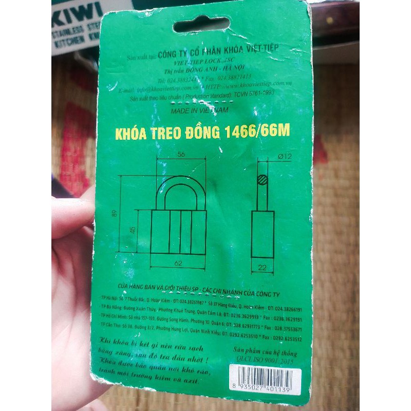 KHÓA TREO ĐỒNG VIỆT TIỆP 1466/66M CAM KẾT CHÍNH HÃNG 100%