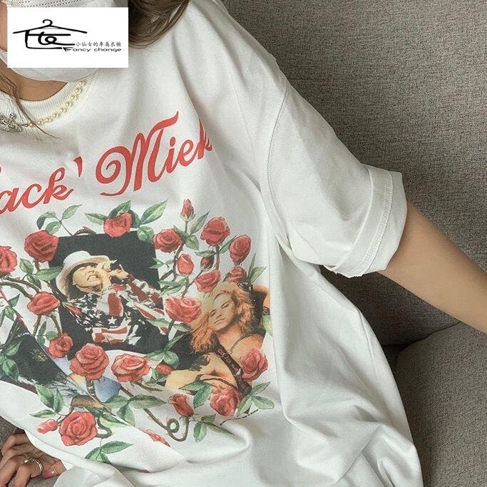 Áo Thun Trắng Tay Ngắn Dáng Rộng Thời Trang Mùa Hè Dành Cho Nữ