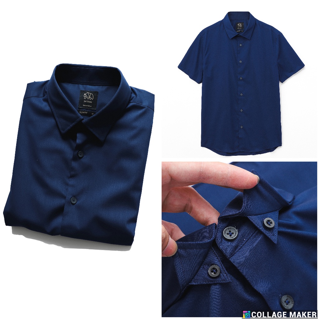 |Hẻm Store| Áo sơ mi nam Satoshi SASM49 ngắn tay chất cotton from slimfit thoải mái trơn, nhiều màu | BigBuy360 - bigbuy360.vn